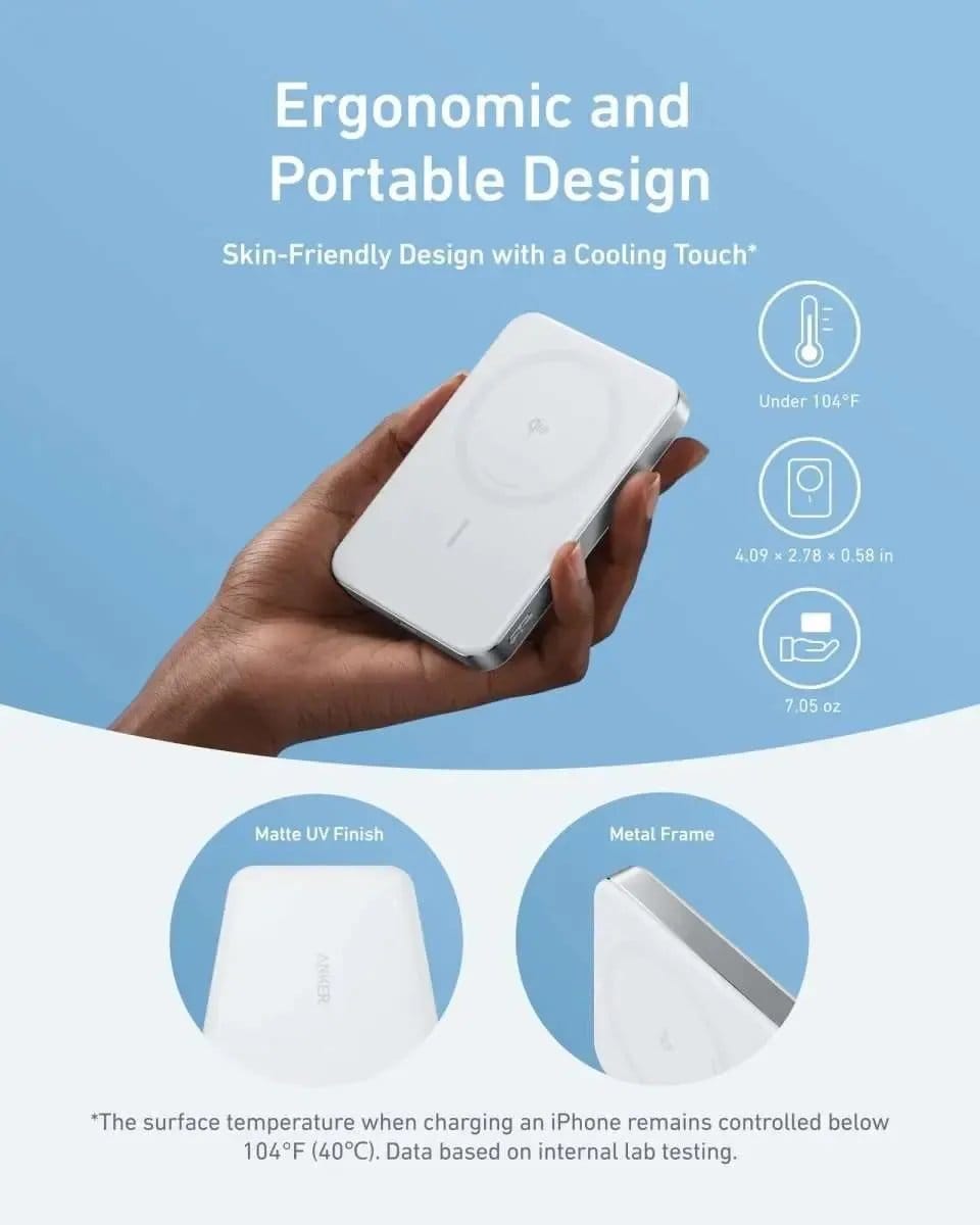 Anker MagGo Power Bank (10K, Slim) Anker Black Stone Aurora White Teal Oasis Black Stone-Aurora White-Teal Oasis-Pink Aura-