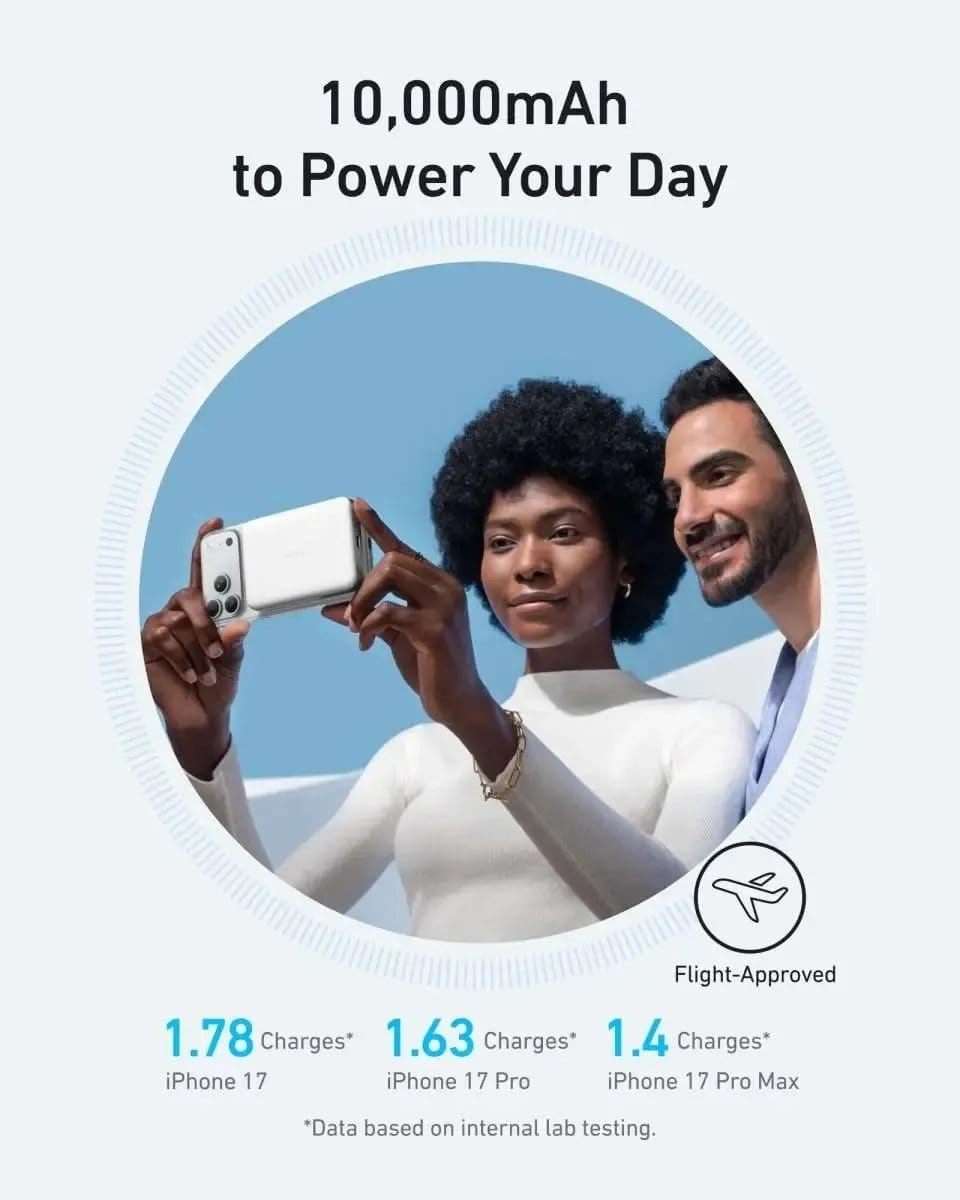 Anker MagGo Power Bank (10K, Slim) Anker Black Stone Aurora White Teal Oasis Black Stone-Aurora White-Teal Oasis-Pink Aura-