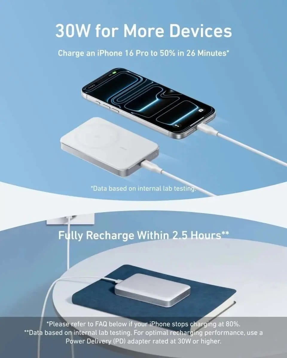 Anker MagGo Power Bank (10K, Slim) Anker Black Stone Aurora White Teal Oasis Black Stone-Aurora White-Teal Oasis-Pink Aura-