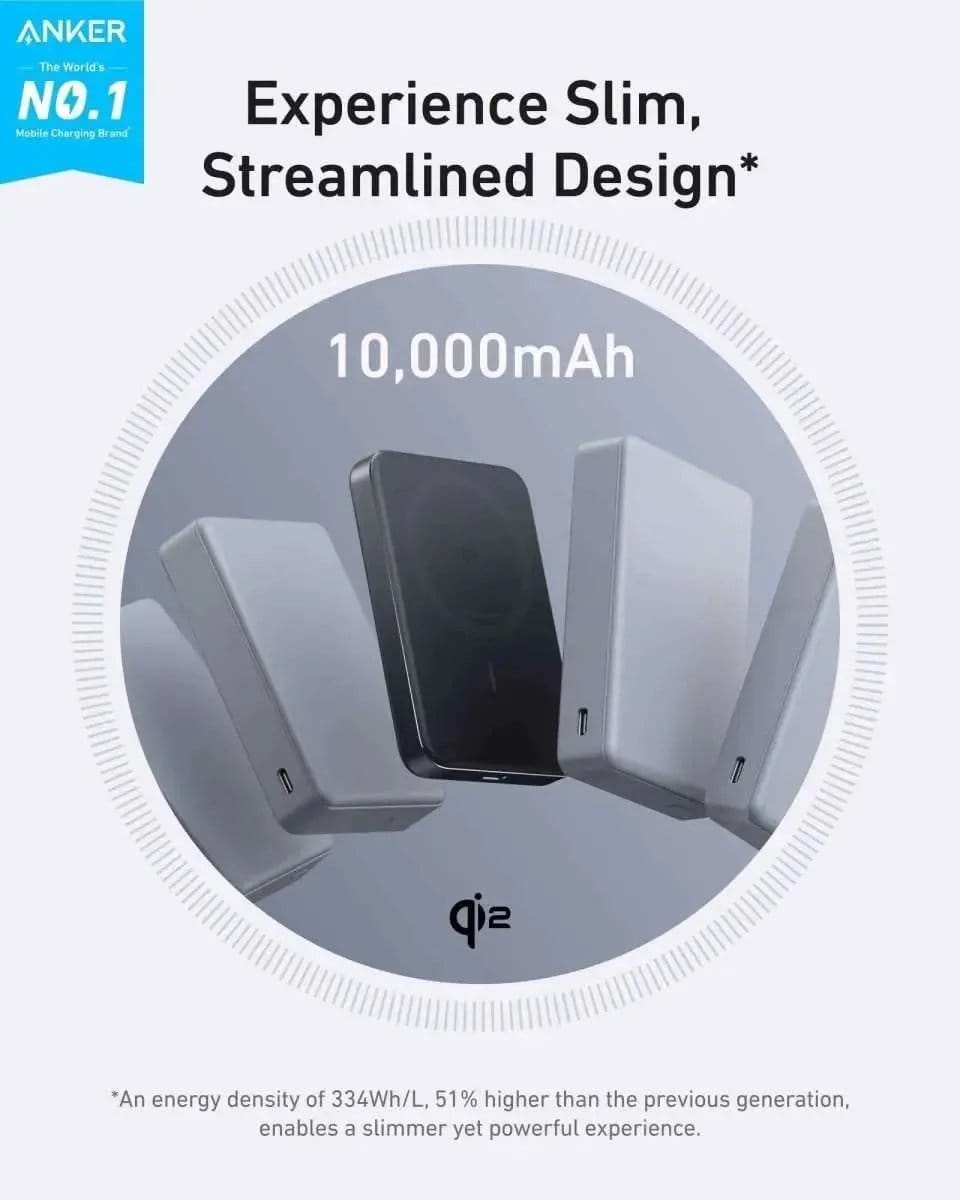 Anker MagGo Power Bank (10K, Slim) Anker Black Stone Aurora White Teal Oasis Black Stone-Aurora White-Teal Oasis-Pink Aura-