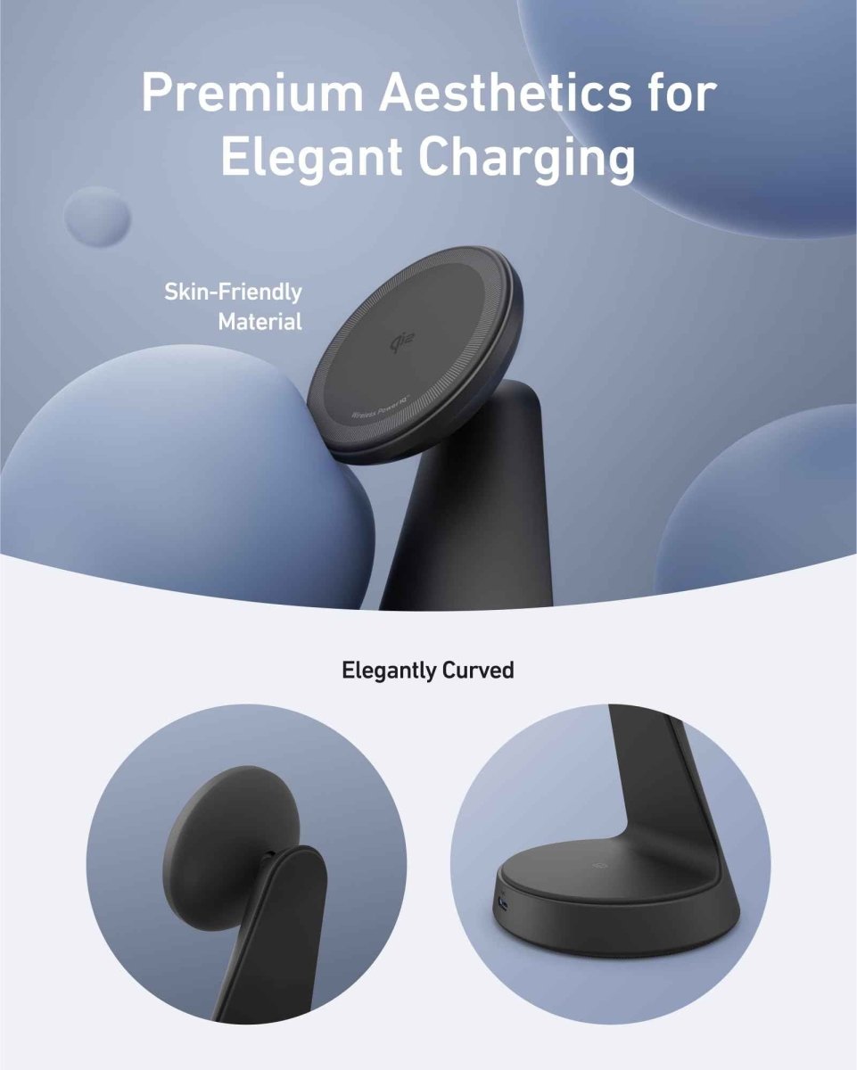 Anker MagGo Wireless Charger (2 - in - 1, Dock Stand) with USB - C Cable BOA - Cartsfy Inc.