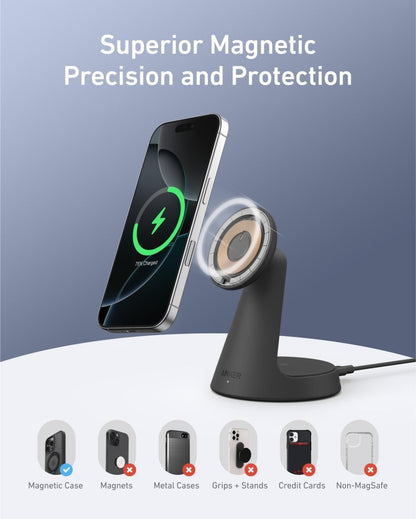 Anker MagGo Wireless Charger (2 - in - 1, Dock Stand) with USB - C Cable BOA - Cartsfy Inc.