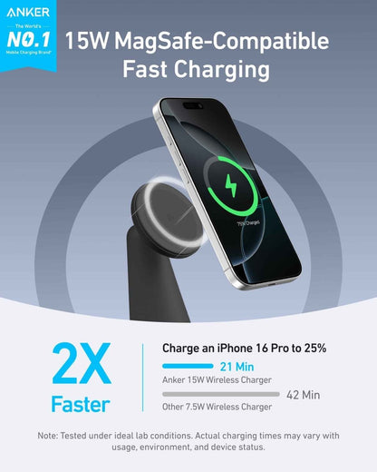 Anker MagGo Wireless Charger (2 - in - 1, Dock Stand) with USB - C Cable BOA - Cartsfy Inc.