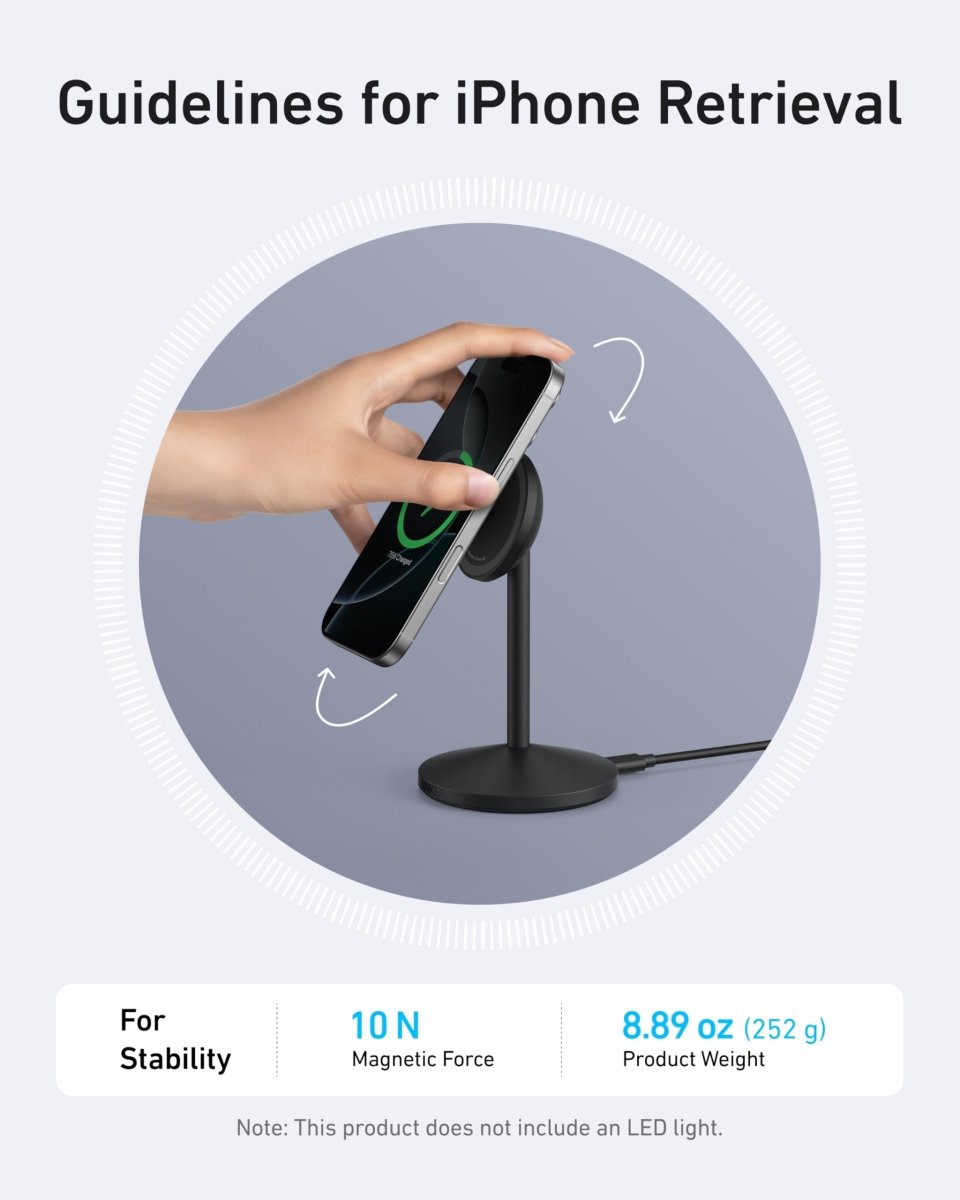 Anker MagGo Wireless Charger (Stand) with Adapter and Cable BOA - Cartsfy Inc.