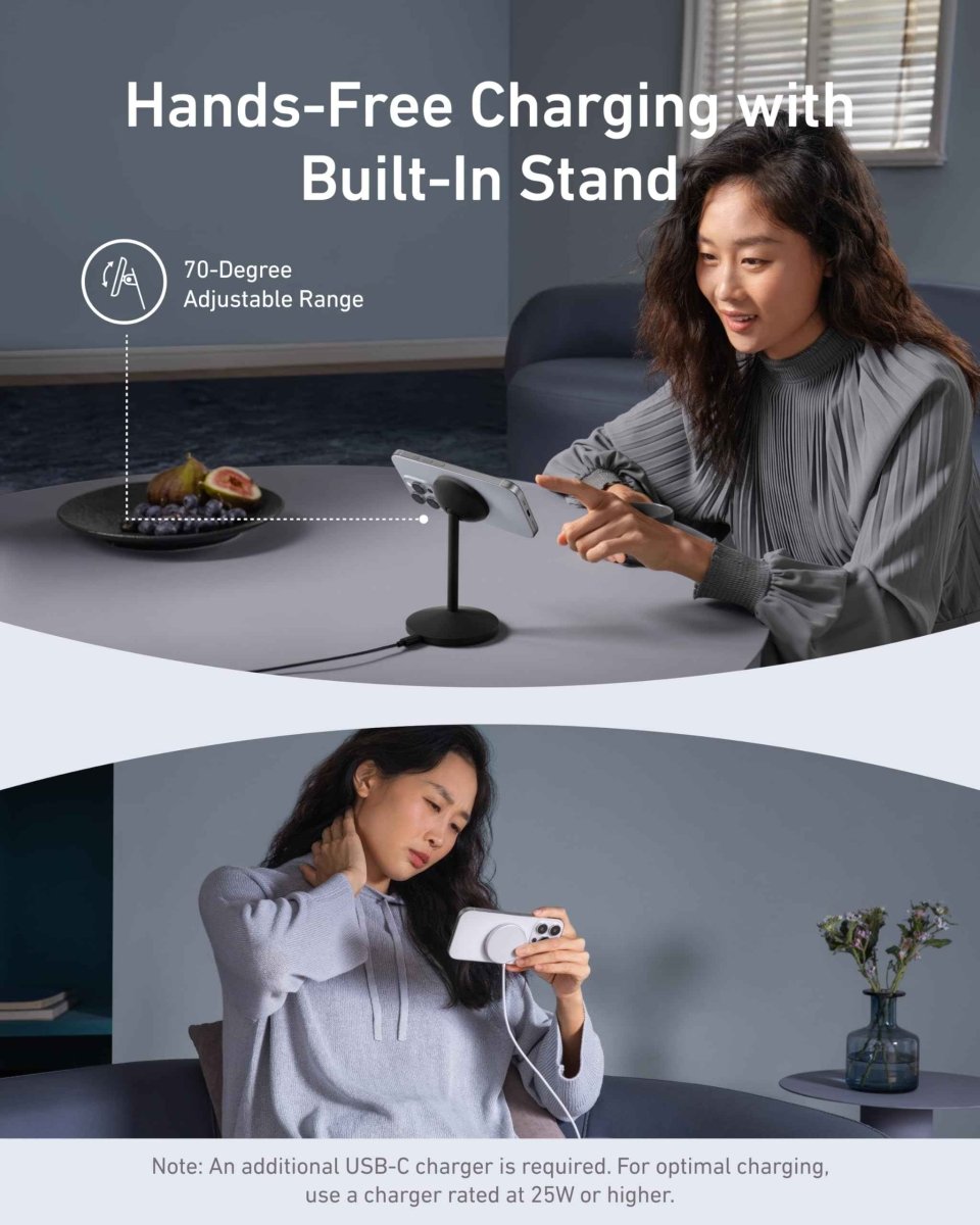 Anker MagGo Wireless Charger (Stand) with Adapter and Cable BOA - Cartsfy Inc.