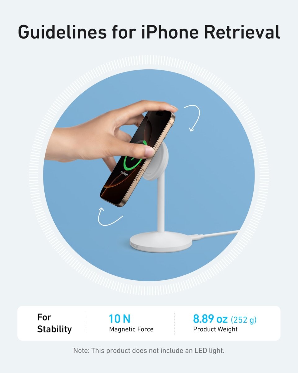 Anker MagGo Wireless Charger (Stand) with Adapter and Cable BOA - Cartsfy Inc.