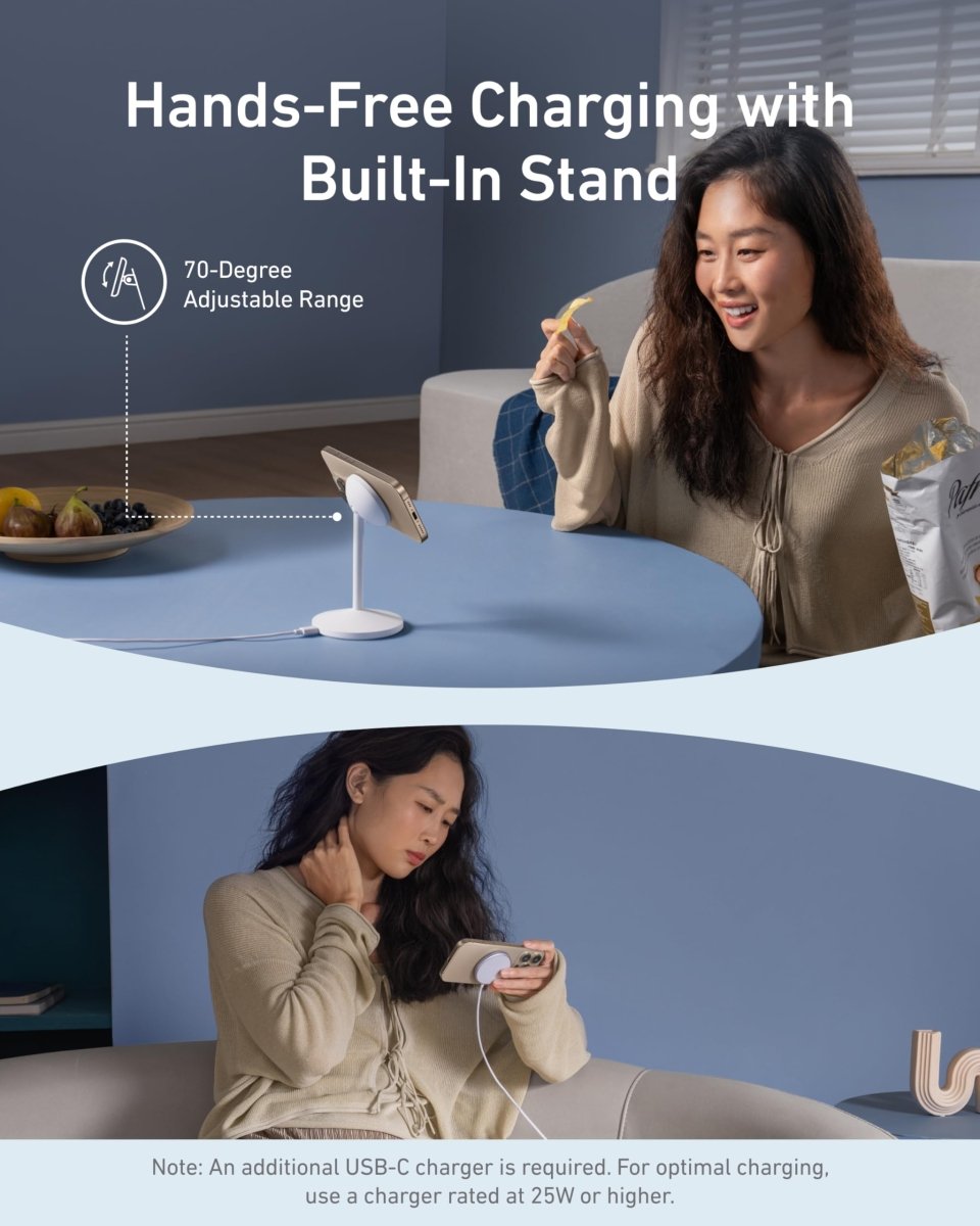 Anker MagGo Wireless Charger (Stand) with Adapter and Cable BOA - Cartsfy Inc.