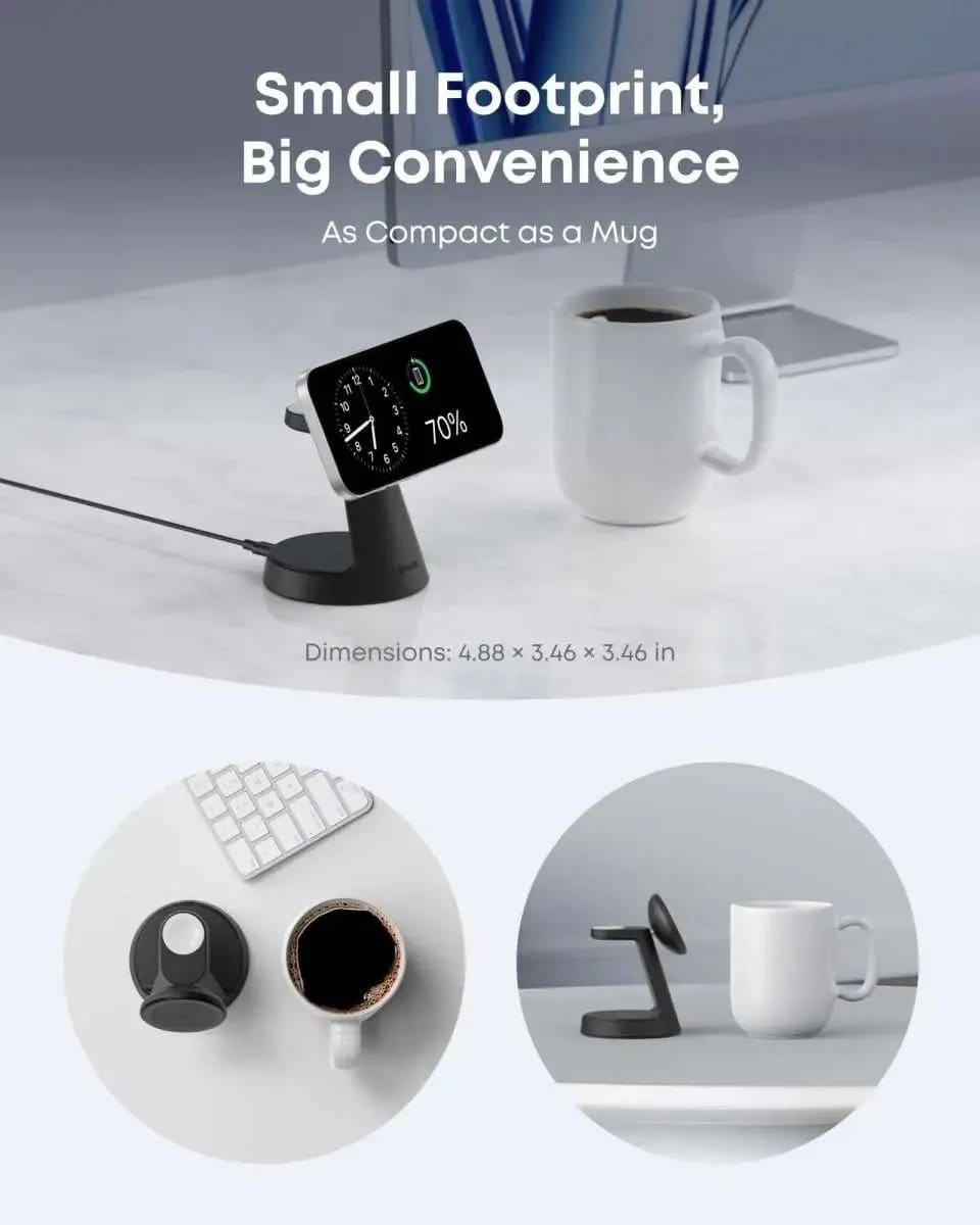 Anker MagGo Wireless Charging Station (3-in-1, Dock Stand) Anker Black Aurora White Black-Aurora White-