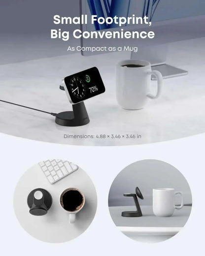 Anker MagGo Wireless Charging Station (3-in-1, Dock Stand) Anker Black Aurora White Black-Aurora White-