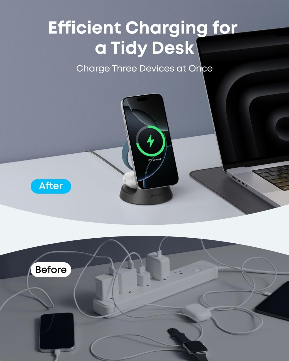 Anker MagGo Wireless Charging Station (3 - in - 1, Dock Stand) - Cartsfy Inc.