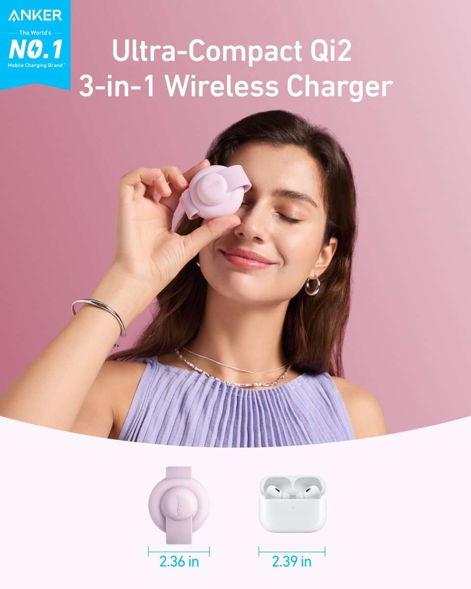 White 3-in-1 wireless charger with foldable pads for phone, earbuds, and watch