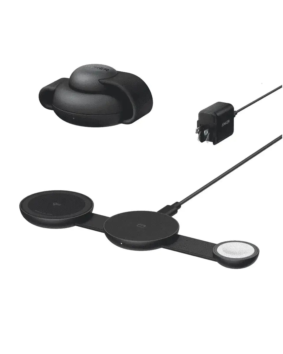 Anker MagGo Wireless Charging Station (3-in-1, Foldable Pad) Anker Black Stone / With Adapter Aurora White / With Adapter Aurora White / With Travel Case & Adapter Black Stone / With Adapter-Aurora White / With Adapter-Aurora White / With Travel Case & Adapter-Pink Aura / With Adapter-Teal Oasis / With Adapter-
