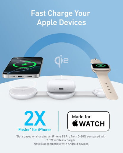 Anker MagGo Wireless Charging Station (3 - in - 1, Foldable Pad) - Cartsfy Inc.