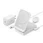 Anker MagGo foldable 3-in-1 charging station, shell white with phone and watch pads