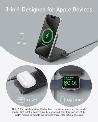 Anker MagGo Wireless Charging Station (Foldable 3 - in - 1) - Cartsfy Inc.
