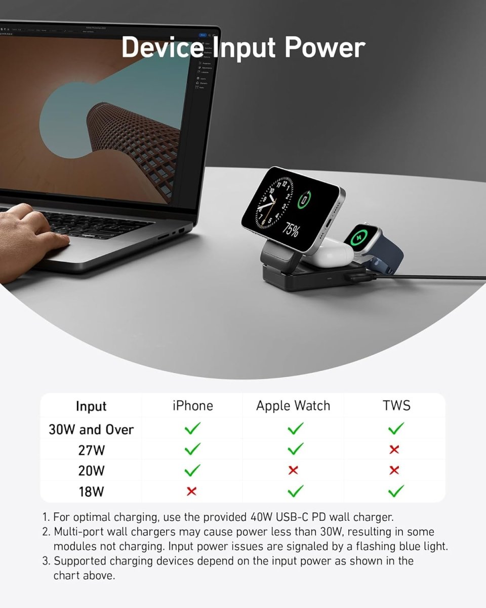 Anker MagGo Wireless Charging Station (Foldable 3 - in - 1) - Cartsfy Inc.