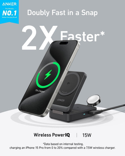 Anker MagGo Wireless Charging Station (Foldable 3 - in - 1) - Cartsfy Inc.