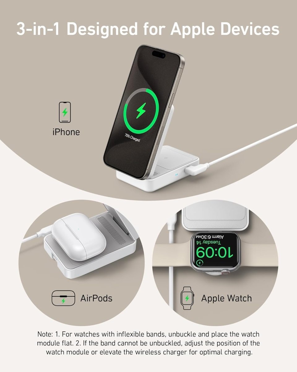 Anker MagGo Wireless Charging Station (Foldable 3 - in - 1) - Cartsfy Inc.