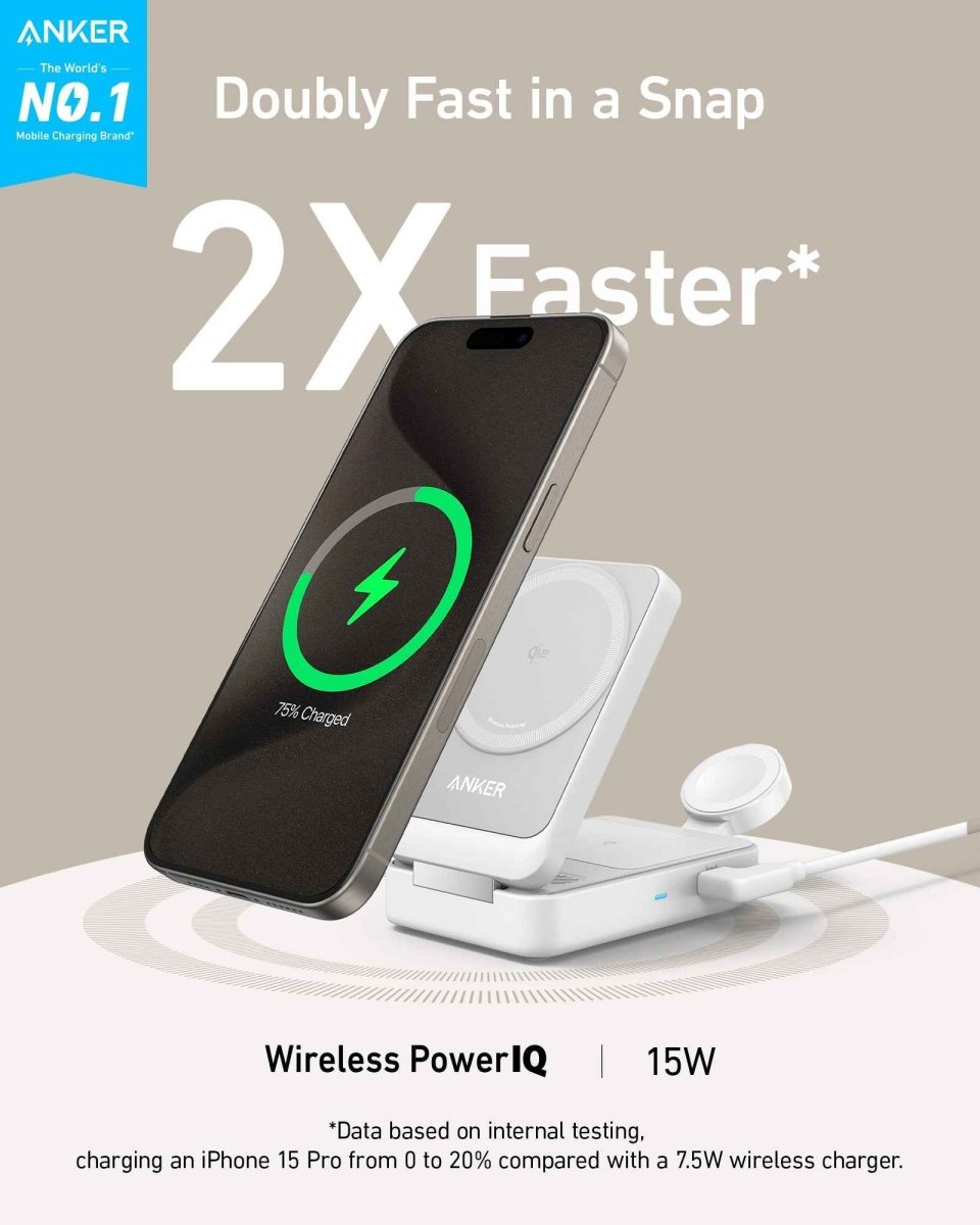 Anker MagGo Wireless Charging Station (Foldable 3 - in - 1) - Cartsfy Inc.