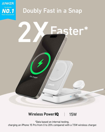 Anker MagGo Wireless Charging Station (Foldable 3 - in - 1) - Cartsfy Inc.
