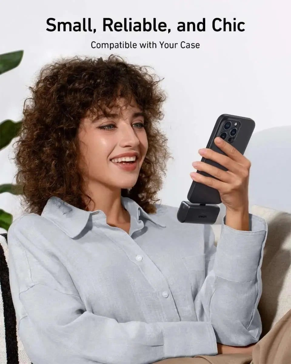 Anker Nano 5000mAh USB-C Power Bank with Built-In Connector, 22.5W Fast Charging Anker Black Stone Shell White Ice Lake Blue Black Stone-Shell White-Ice Lake Blue-Lotus Pink-Sprout Green-