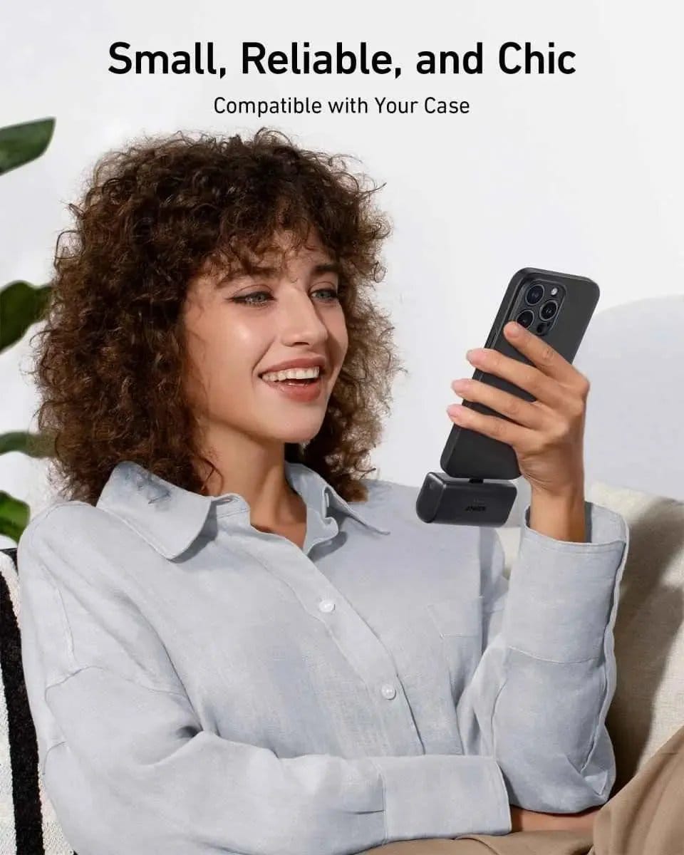 Anker Nano 5000mAh USB-C Power Bank with Built-In Connector, 22.5W Fast Charging Anker Black Stone Shell White Ice Lake Blue Black Stone-Shell White-Ice Lake Blue-Lotus Pink-Sprout Green-