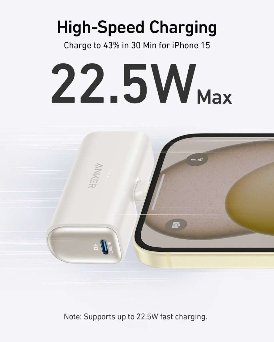 Anker Nano 5000mAh USB-C Power Bank with Built-In Connector, 22.5W Fast Charging Cartsfy Inc.