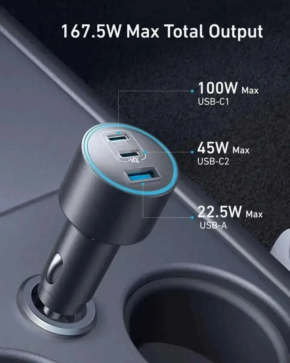 Anker Nano Car Charger (167.5W, 3 Ports) Cartsfy Inc.
