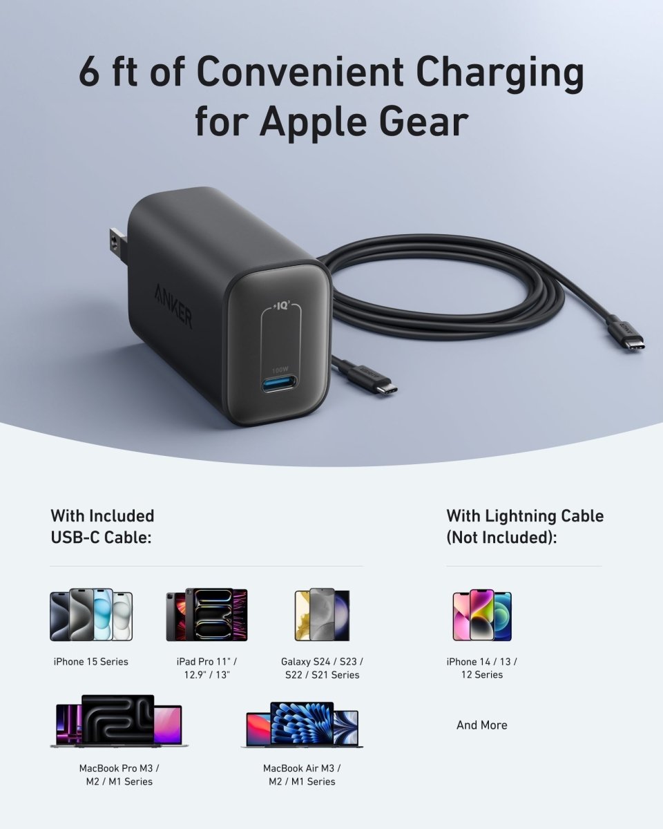 Anker Nano Charger (100W) with USB - C Cable - Cartsfy Inc.