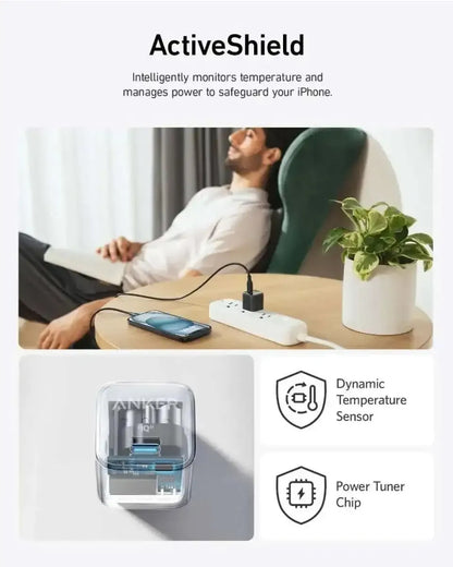 Anker Nano Charger (20W) Anker Black Stone Aurora White Glacier Blue Black Stone-Aurora White-Glacier Blue-Cool Lavender-Misty Blue-Powder Pink-