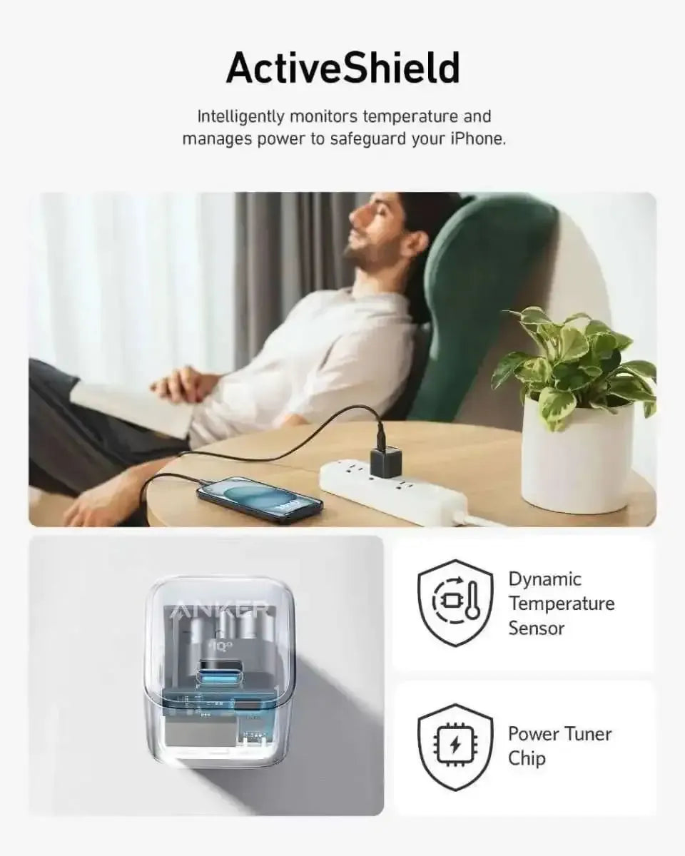 Anker Nano Charger (20W) Anker Black Stone Aurora White Glacier Blue Black Stone-Aurora White-Glacier Blue-Cool Lavender-Misty Blue-Powder Pink-