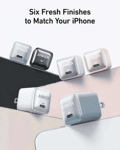 Anker Nano Charger (20W) Anker Black Stone Aurora White Glacier Blue Black Stone-Aurora White-Glacier Blue-Cool Lavender-Misty Blue-Powder Pink-