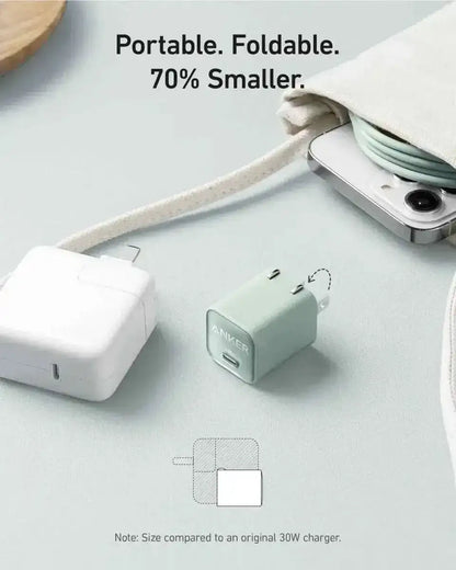 Anker Nano Charger (30W) Anker Phantom Black Aurora White Natural Green Phantom Black-Aurora White-Natural Green-Misty Blue-Lilac Purple-