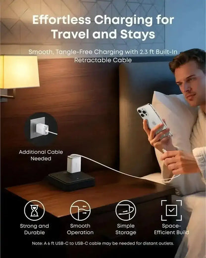 Anker Nano Charger (35W, Built-In Retractable USB-C Cable) Anker Shell White Black Stone Shell White-Black Stone-