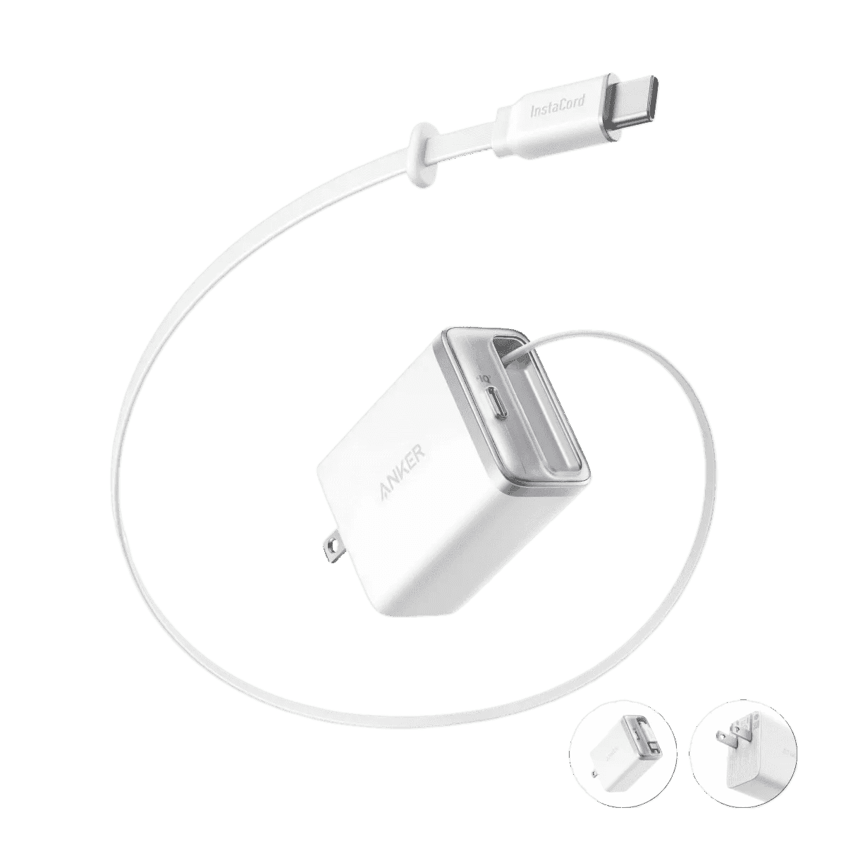 Anker Nano Charger (35W, Built-In Retractable USB-C Cable) Anker Shell White Black Stone Shell White-Black Stone-