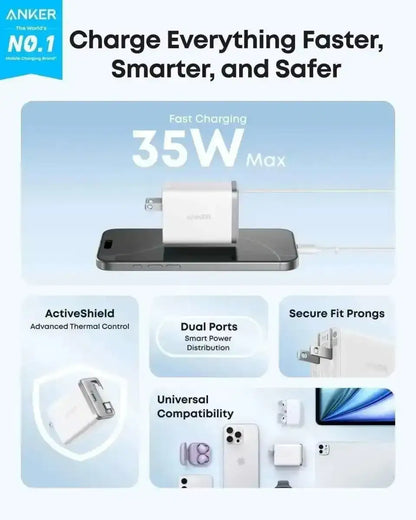 Anker Nano Charger (35W, Built-In Retractable USB-C Cable) Cartsfy Inc.