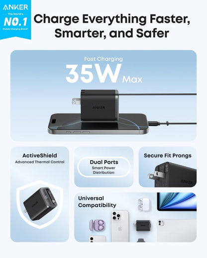 Anker Nano Charger (35W, Built - In Retractable USB - C Cable) - Cartsfy Inc.