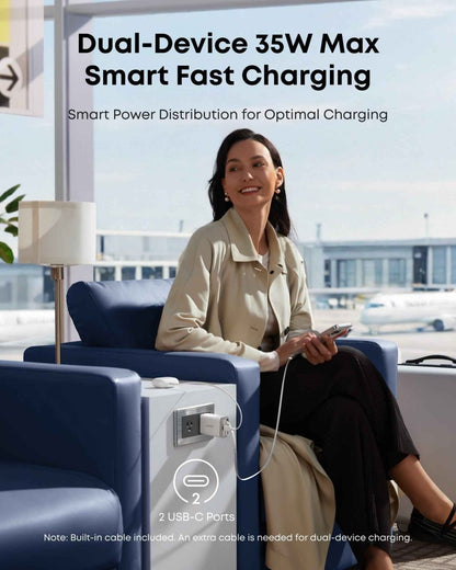 Anker Nano Charger (35W, Built - In Retractable USB - C Cable) - Cartsfy Inc.