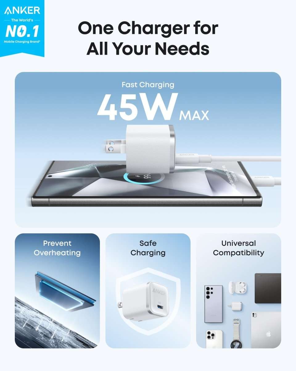 Anker Nano Charger (45W) with USB-C to USB-C Cable Cartsfy Inc.