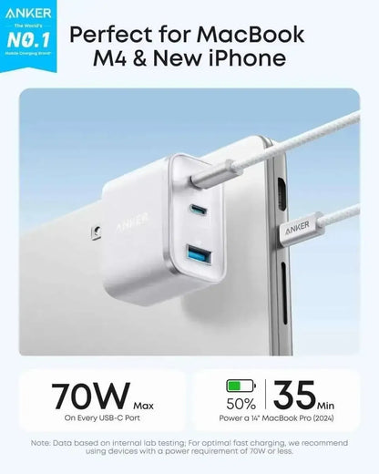 Anker Nano Charger (70W, 3 Ports) Anker Shell White Black Stone Teal Oasis Shell White-Black Stone-Teal Oasis-