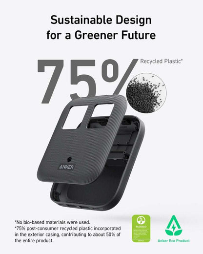 Dark gray charging station with foldable outlets and built-in USB-C and USB-A ports