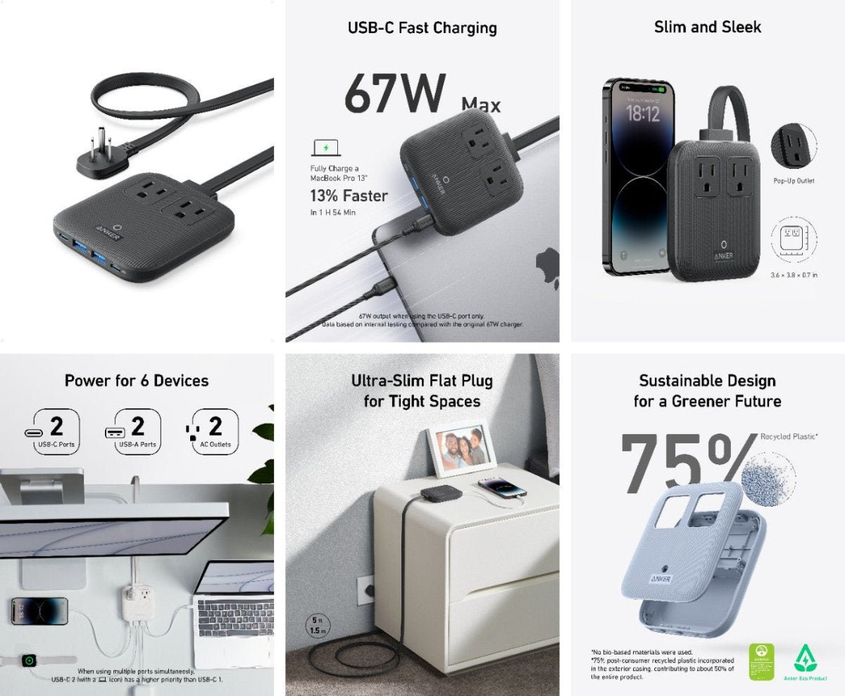 Anker Nano Charging Station (6 - in - 1, 67W) - Cartsfy Inc.