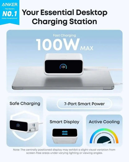 Anker Nano Charging Station (7-in-1, 100W) Anker Black Aurora White Black-Aurora White-