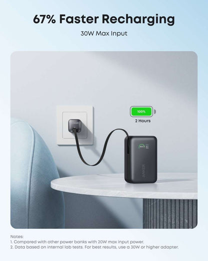Anker Nano Power Bank (10K, 45W, Built-In Retractable USB-C Cable) Cartsfy Inc.