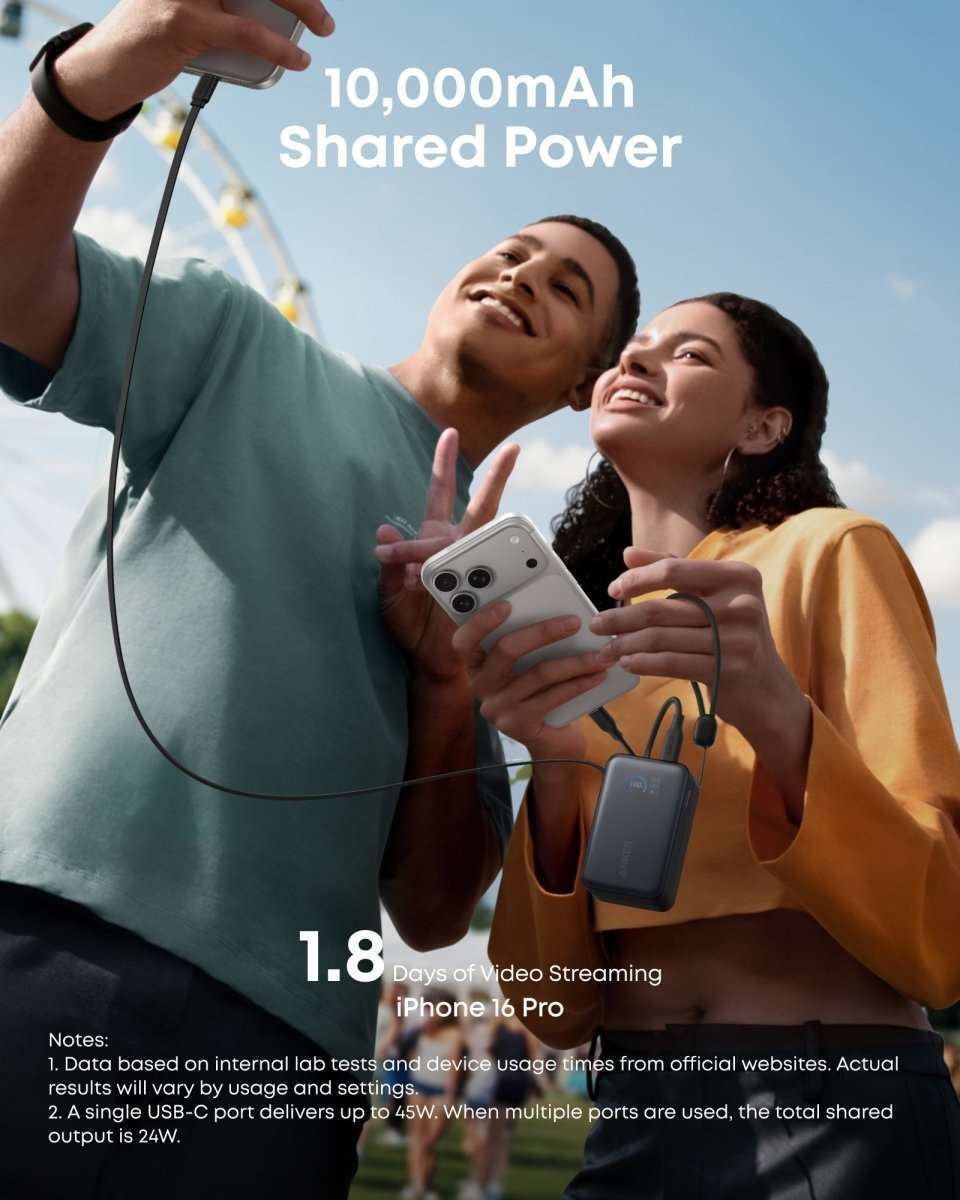 Anker Nano Power Bank (10K, 45W, Built-In Retractable USB-C Cable) Cartsfy Inc.
