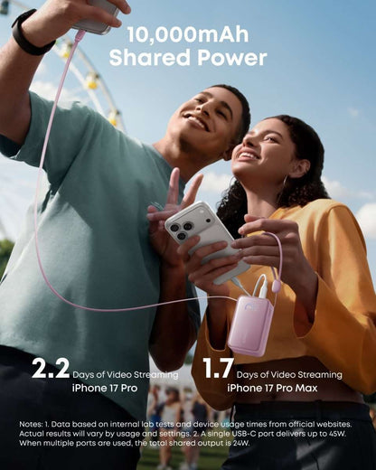 Anker Nano Power Bank (10K, 45W, Built-In Retractable USB-C Cable) Cartsfy Inc.
