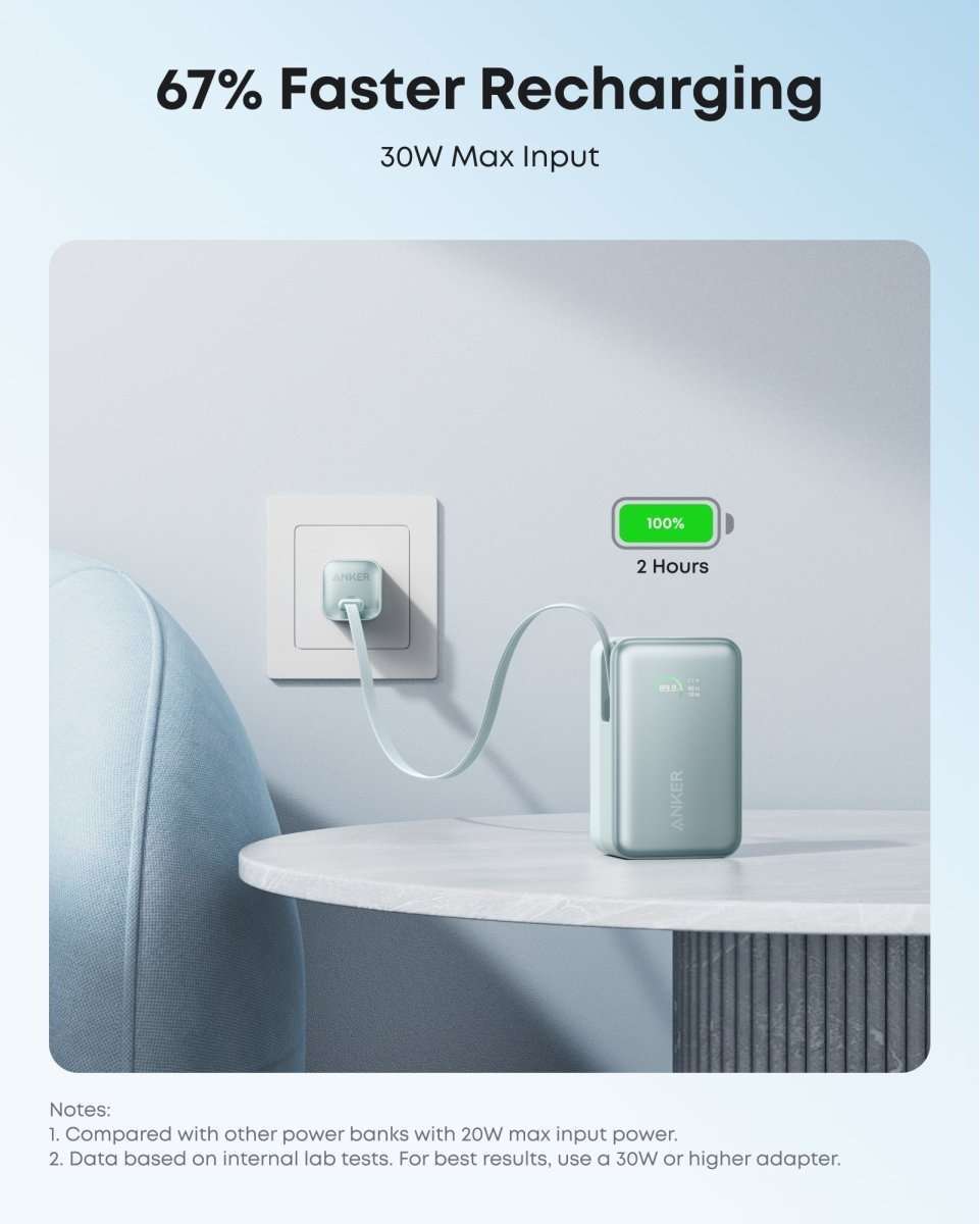 Anker Nano Power Bank (10K, 45W, Built-In Retractable USB-C Cable) Cartsfy Inc.