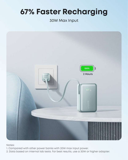Anker Nano Power Bank (10K, 45W, Built-In Retractable USB-C Cable) Cartsfy Inc.