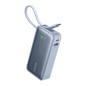 Anker nano power bank in dark gray with built-in USB-C cable and side ports
