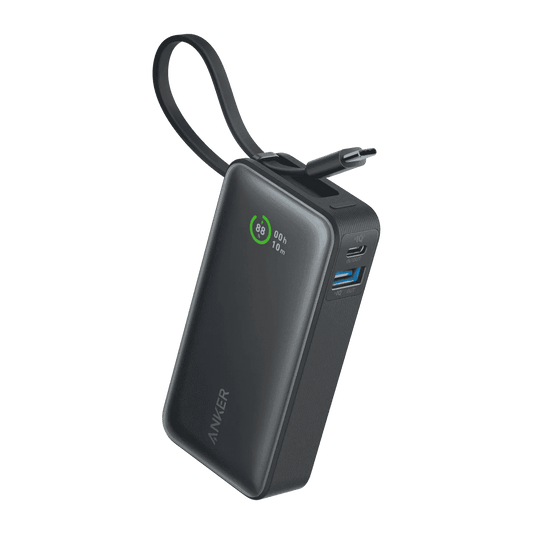 Anker Nano Power Bank (30W, Built-In USB-C Cable) Anker Black Stone Natural Green Shell White Black Stone-Natural Green-Shell White-Ice Lake Blue-Lilac Purple-